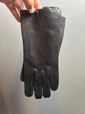 Deerskin Black Super Soft Leather Gloves driving size XL vintage